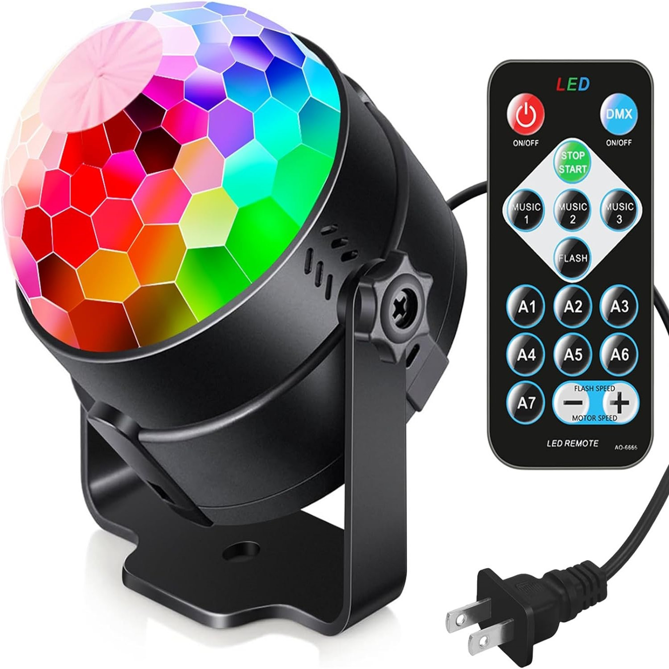 Colorful voice controlled rotating stage, party magic ball lights, DJ home flashing disco atmosphere lights, car decoration ligh