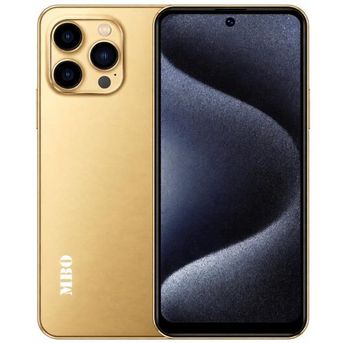 Mbo i15 Pro Max - 6.82"HD+ 64GB ROM 4GB RAM 13MP 5000mAh 3G (With Cover, Glass protector) - Gold