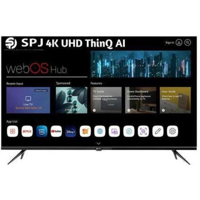 SPJ 55 Inch Smart Frameless UHD 4K Ai ThinQ Webos Series TV - Black (3 YRS WRNTY)