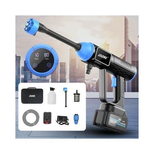 48V Portable Pressure Washer with 15000 mAH,6in1 Nozzle,Rechargeable Variable Speed Mode Cordless Pressure Washer Gun Handheld Pressure Washer for Car Floor Cleaning Car Washer Gun