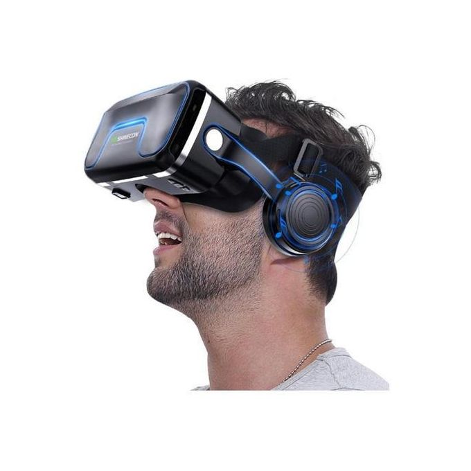 VR SHINECON Private Game Hall Plays 3D Games and HD Virtual Reality Movies 2K Display VR Glasses Headset With Game Controller Gamepad for iPhone Android,3D Glasses for TV, Movies & Video Games- Goggles Compatible with iOS, Android Phones