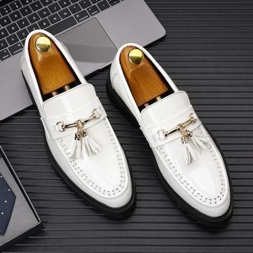 Banagat Men's Casual Oxfords Corporate Loafers Office Wedding Shoes White