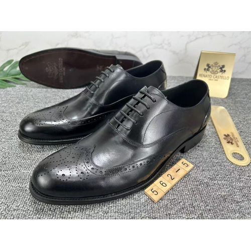 Men’s Premium Brogue Leather Oxford Shoes – Black