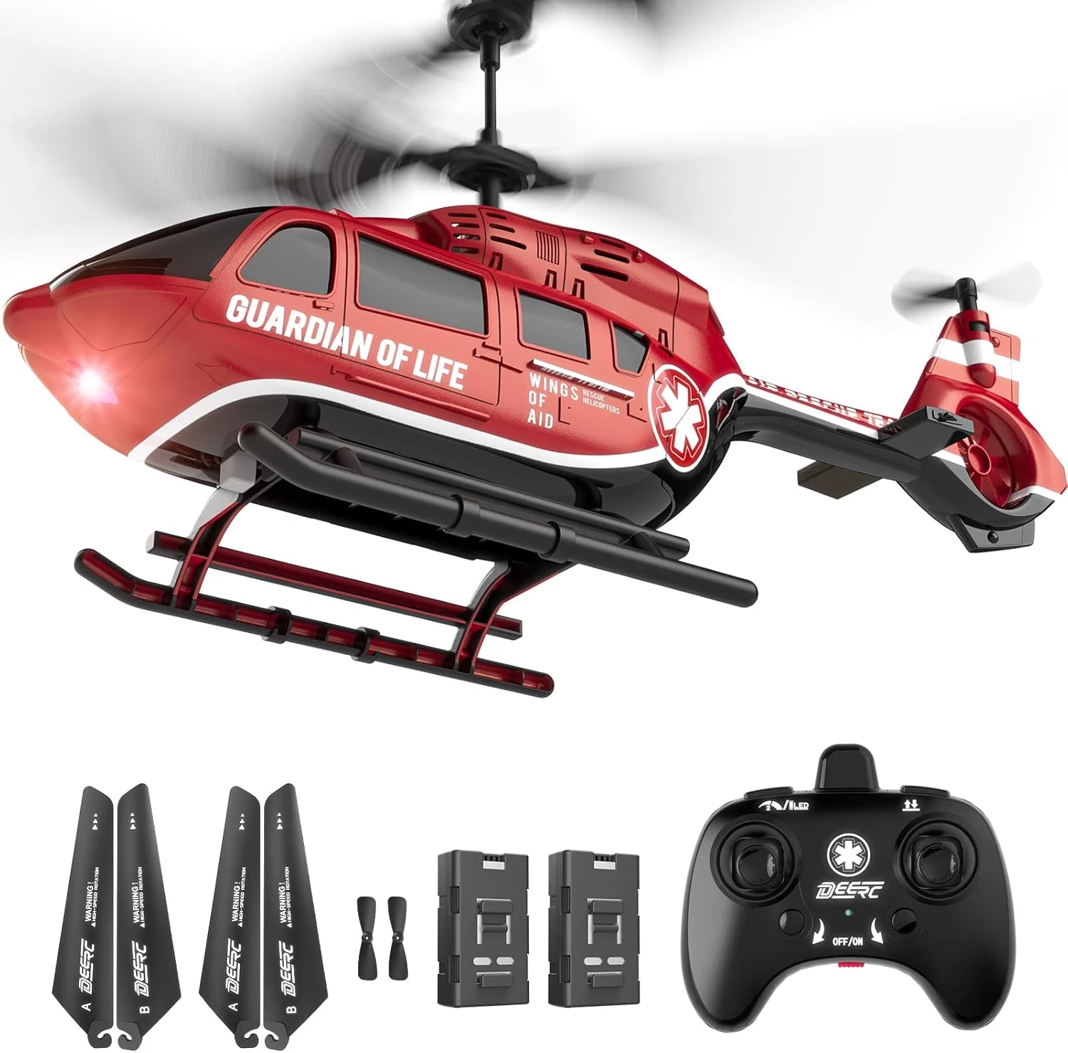 RC Helicopter RC Helicopter Toy LED Lighting 2 Batteries Altitude Posture